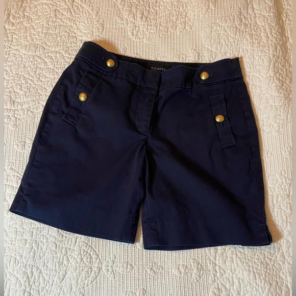 Talbots Blue Bermuda Shorts Tailored Cotton Blend - Picture 1 of 5